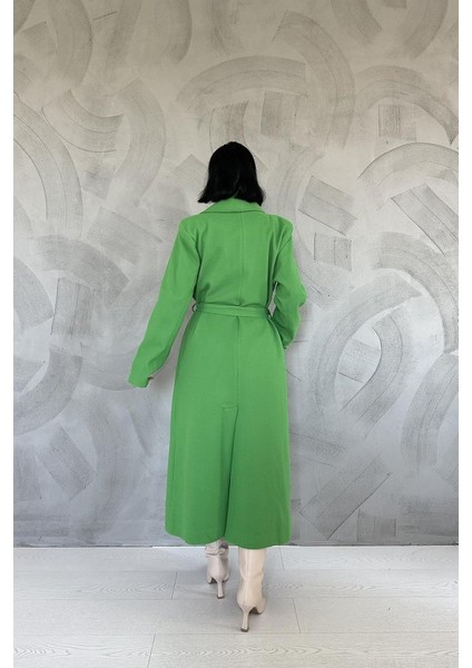 Munn Collection Yeşil Kuşaklı Midi Kaban