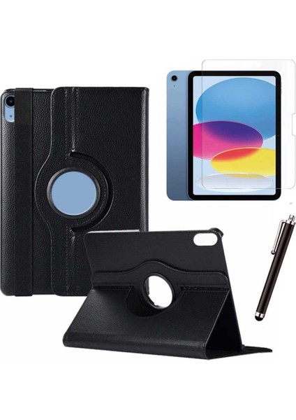Apple iPad 10. Nesil / iPad A16 Uyumlu 10,9 Inç Tablet Kılıfı Cam Kalem Set