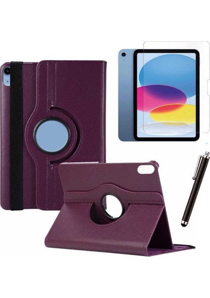 Apple iPad 10. Nesil / iPad A16 Uyumlu 10,9 Inç Tablet Kılıfı Cam Kalem Set