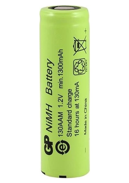 Gp 1.2 Volt 1300 Ma Düz-Kafa Şarjlı Kalem Pil 130AAM