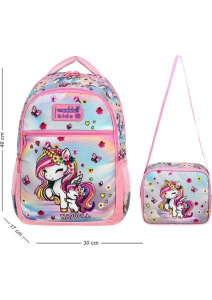 Lisanslı Unicorn Desenli Okul Sırt Çantası ve Beslenme Çantası,ilköğretim Sırt Çantası fiyatları
