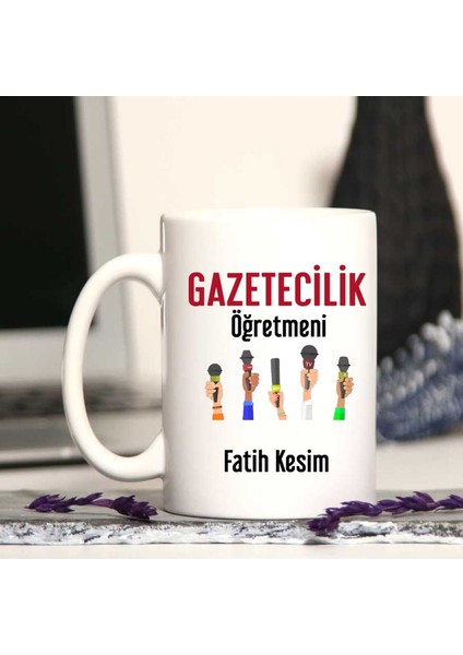 Gazetecilik Öğretmenine Özel Öğretmenler Günü Hediyesi Kişiye Özel Kupa Bardak