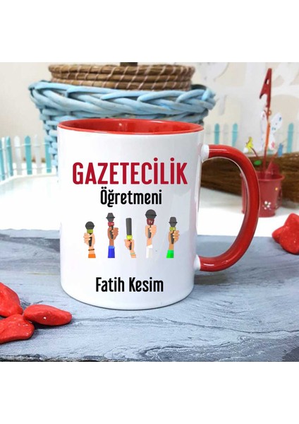 Gazetecilik Öğretmenine Özel Öğretmenler Günü Hediyesi Kişiye Özel Kupa Bardak
