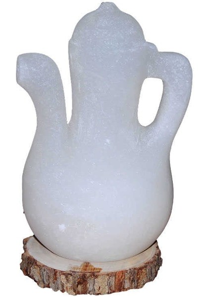 Ibrik Şekilli Doğal Kaya Tuzu Lambası Çankırı Kablolu Ampullü Beyaz 5-7 kg