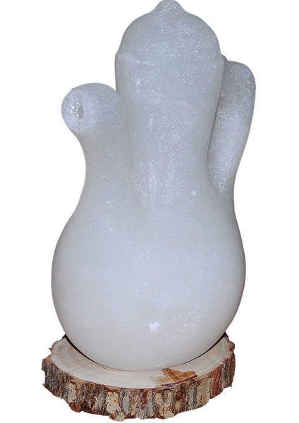 Ibrik Şekilli Doğal Kaya Tuzu Lambası Çankırı Kablolu Ampullü Beyaz 5-7 kg