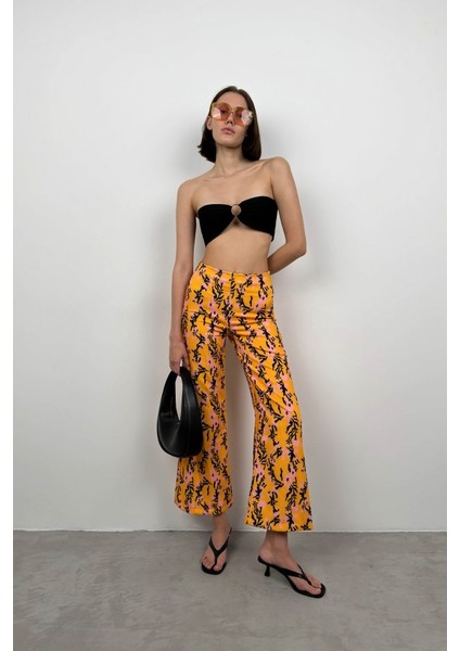 Munn Collection Desenli Boru Paça Pantolon