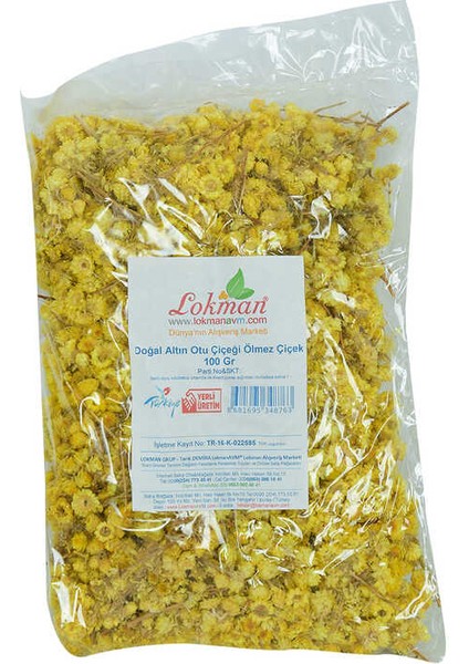 Altın Otu Çiçeği Ölmez Çiçek Doğal 100 gr Paket