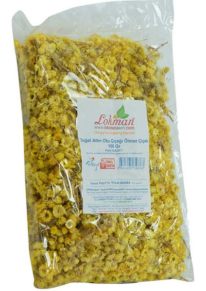 Altın Otu Çiçeği Ölmez Çiçek Doğal 100 gr Paket
