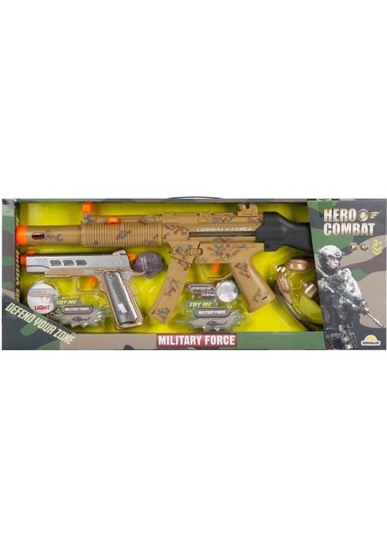 4310 Hero Combat Sesli ve Işıklı Askeri Silah Seti -Sunman