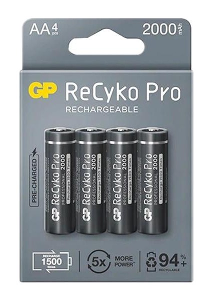 Gp Recyko Pro Aa 2000 Mah Şarjlı 4'lü Pil