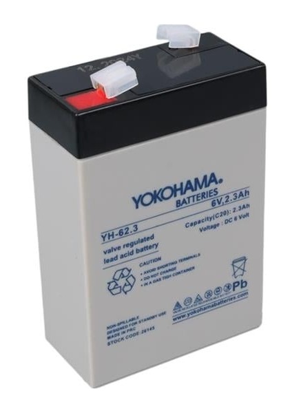 Yokohama Yh-62.3 6 Volt - 2.3 Amper Akü (90X43X38 Mm)