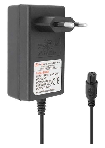 Powermaster 42 Volt - 2 Amper 3 Pinli Ginger Priz Tip Şarj Cihazı PM-6043