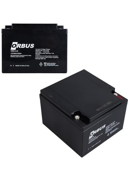 Orbus ORB12-26 12V 26A Kuru Akü (176 x 166 x 125MM) (8kg)