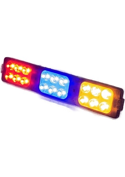 Polis Çakar IP65 2835SMD Kırmızı Mavi Sarı Flaş Strobe Işıklar Aydınlatma Oto Araba Motor 200LM LED Dc 12V 9W 18 Göz LED 3 Renk 155-26MM