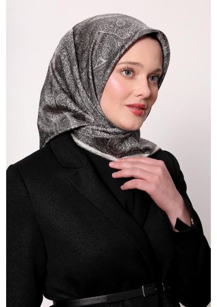 K.gri Soyut Etnik Desen Twill Ipek Eşarp fiyatları