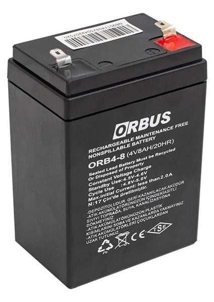 Orbus 4 Volt 8 Amper Kuru Tip Akü Orb4-8 (68*45*95 Mm)