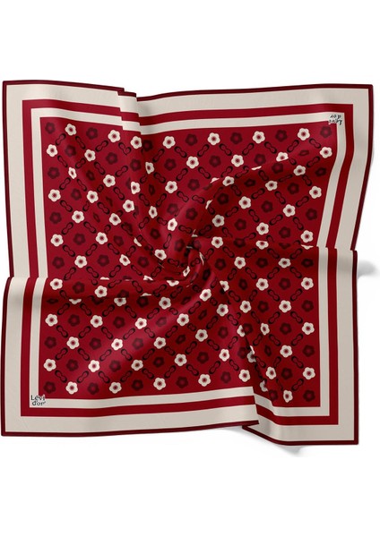 Bordo-Siyah Papatya Desen Twill Ipek Eşarp fırsatları