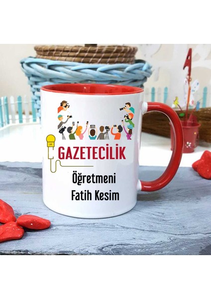 Gazetecilik Öğretmenine Özel Öğretmenler Günü Hediyesi Kişiye Özel Kupa Bardak