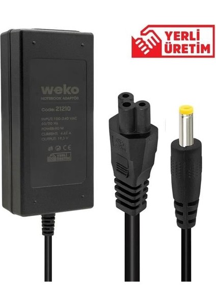 Weko 19.5 Volt 4.62 Amper 90 Watt Notebook Adaptör (4.0*1.7 Uçlu)