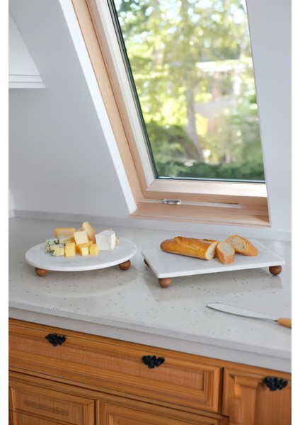 Mermer 4'lü Çeyizlik Sunum Tabak Seti modelleri