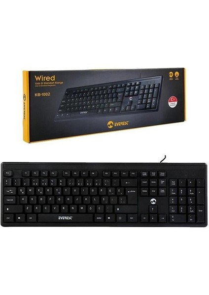 Everest KB-1002 Siyah USB F Standart Klavye