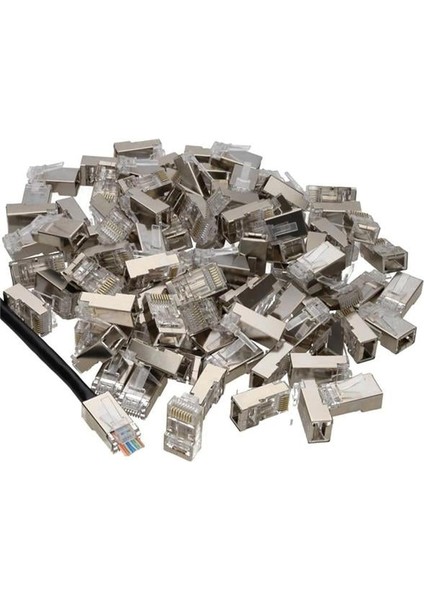 Metal RJ45 Cat5 100 Adet Metal Uç 8p/8c