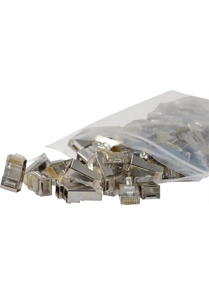 Metal RJ45 Cat5 100 Adet Metal Uç 8p/8c
