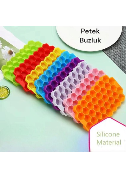 Pratik Petek Şeklinde Silikon Buz Kalıbı -Yapışmaz Buzluk Küpü