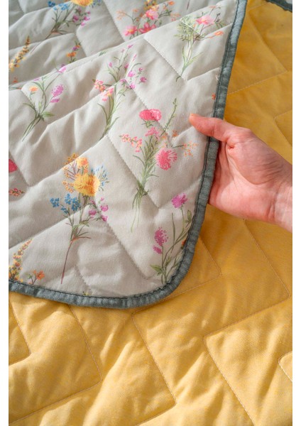 Begonvil Çift Kişilik Pamuklu Kapitone Pike & Yatak Örtüsü