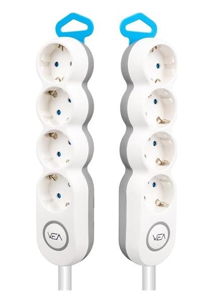 Vea VE-2S4S 4'lü 1.5 Metre Kablolu Anahtarlı Grup Priz