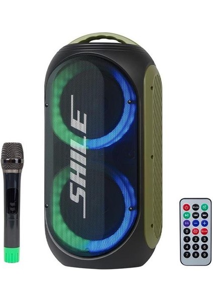 Shile SL2019A El MikrofonluKumandalı Usb/sd/bt Işıklı Taşınabilir Şarjlı Seyyar Anfi