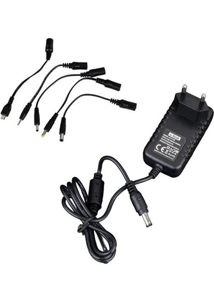 S-Link SLX-52A 5-9-12 Volt - 2 Amper Çok Uçlu Telefon Tablet Pc Akü Akıllı Şarj Adaptörü