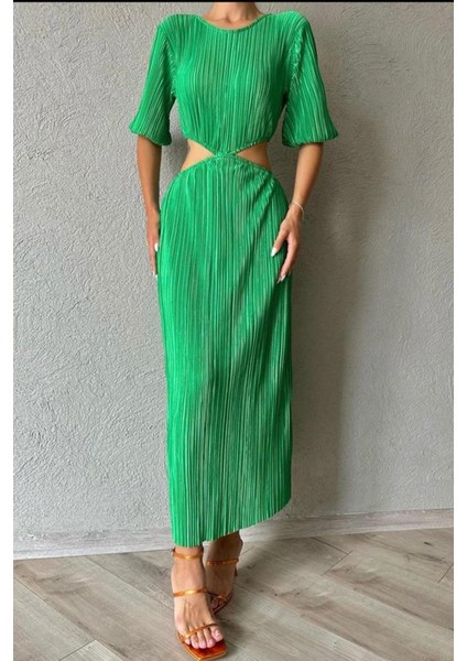 Yeşil Piliseli Elbise modelleri