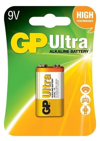 Gp 1604AU-5TR1 Ultra Alkalin 9 Volt Tekli Pil (6LF22/6LR61/6LP3146/MN1604)