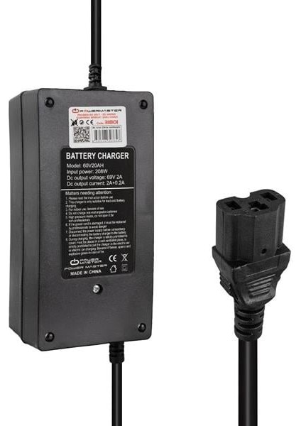 Powermaster PM-31801 60 Volt - 20 Amper C16 Erkek Uçlu Elektrikli Bisiklet Şarj Cihazı