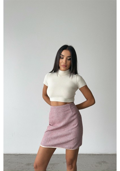 Kaşe Kısa Etek - Pembe fırsatları