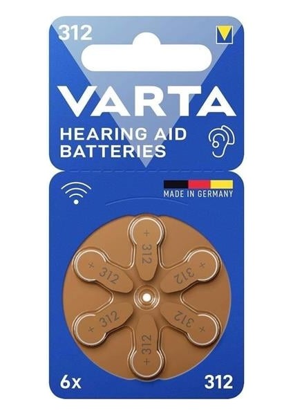 Varta 312 Numara Kulaklık Işitme Cihazı Pili (6'lı Paket)