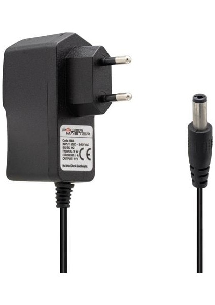 Powermaster PM-8114 9 Volt - 1 Amper 5.5*2.5 mm Uçlu Priz Tipi Adaptör