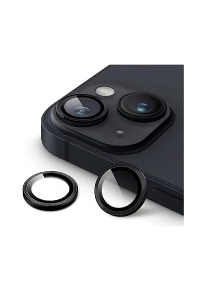 Iphone 11/12/12MINI Ile Uyumlu Kamera Lens Koruyucu Çelik Halka Hd 9d Kırılmaz Cam Renk:siyah Çerçeveli