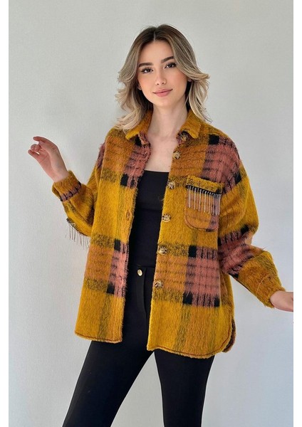 Hardal Buklet Cepli Zincir Taşlı Gömlek