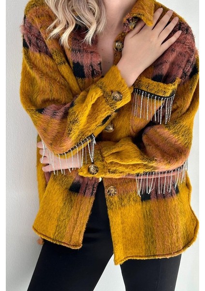 Hardal Buklet Cepli Zincir Taşlı Gömlek modelleri