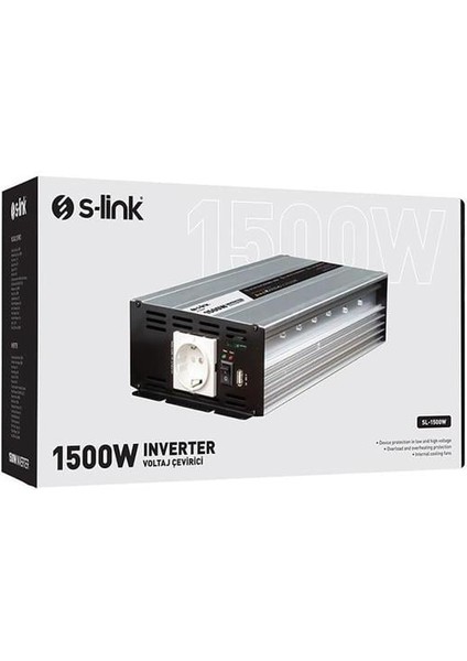 S-Link SL-1500W DC12V-AC230V 1500W Inverter modelleri