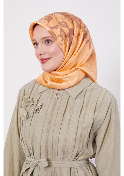 Somon Soyut Gül Desen Twill Ipek Eşarp fiyatları