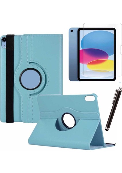 Apple iPad 10. Nesil / iPad A16 Uyumlu 10,9 Inç Tablet Kılıfı Cam Kalem Set