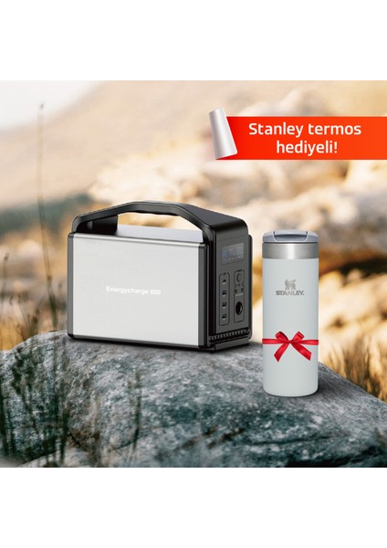 Energycharge 600 Taşınabilir Güç Kaynağı Stanley Termos Hediyeli (556 Wh Batarya Kapasitesi)