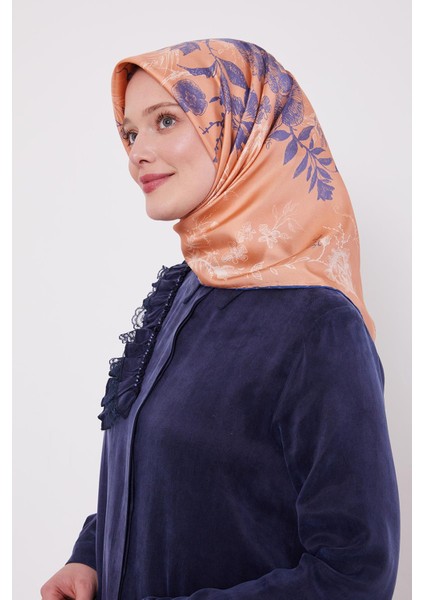 K.somon Soyut Gül Desen Twill Ipek Eşarp