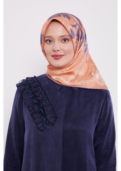 K.somon Soyut Gül Desen Twill Ipek Eşarp modelleri