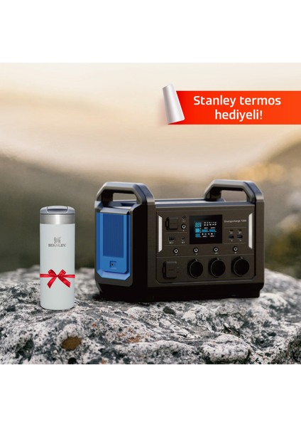 Energycharge 1200 Taşınabilir Güç Kaynağı Stanley Termos Hediyeli (1152 Wh Batarya Kapasitesi)
