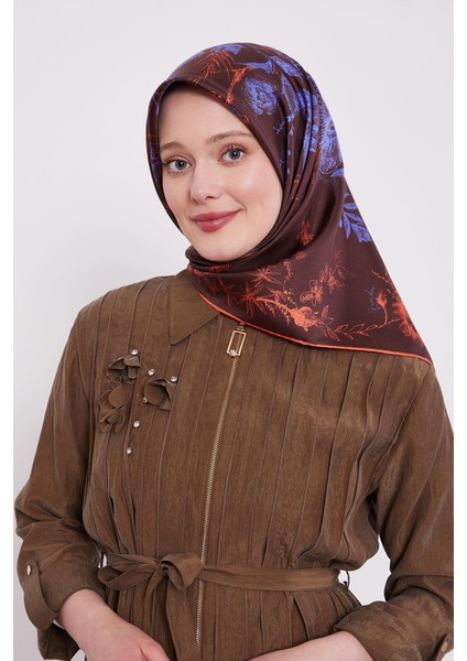 K.bordo Soyut Gül Desen Twill Ipek Eşarp modelleri