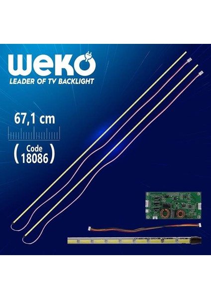 60'' Universal E-Led 81 Ledli (7020) 671MM 360-450 Ma 81-84 Volt Çift LED - Sürücü - Kablo Takım Tv LED Bar